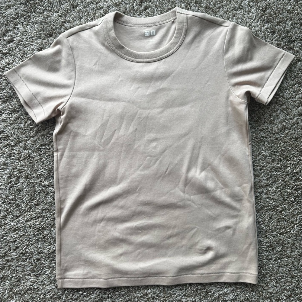 Beige Crew Neck T-Shirt